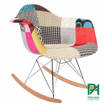 Ghế bập bênh Eames bọc vải Fabric thổ cẩm